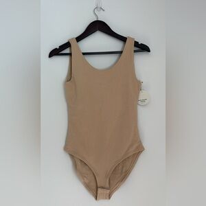 NWT Pact XS Organic Cotton Sleeveless Bodysuit in Nude